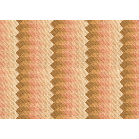 Ahgly Company Indoor Rectangle Patterned Yellow Orange Area Rugs, 7' x 10'
