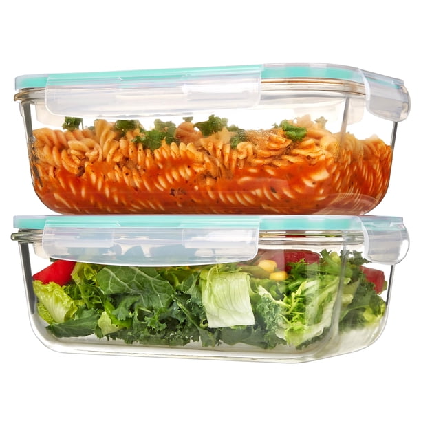 Recipientes de vidrio Vtopmart, paquete de 2, 1860 ml con tapas, color verde