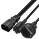 thumbnail image 4 of Cable de alimentación bidireccional, divisor de 1 a 2 tomas, cable de alimentación C14 macho a 5-15R hembra, extensión de 4,8 mm, color negro., 4 of 5