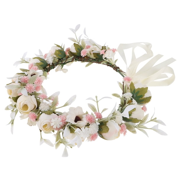 EeaseMX Guirnalda de pelo de boda novia flor de diadema flor corona playa accesorio para el cabello