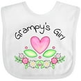 thumbnail image 3 of Inktastic Grampy's Girl Heart Flowers Girls Baby Bib, 3 of 4
