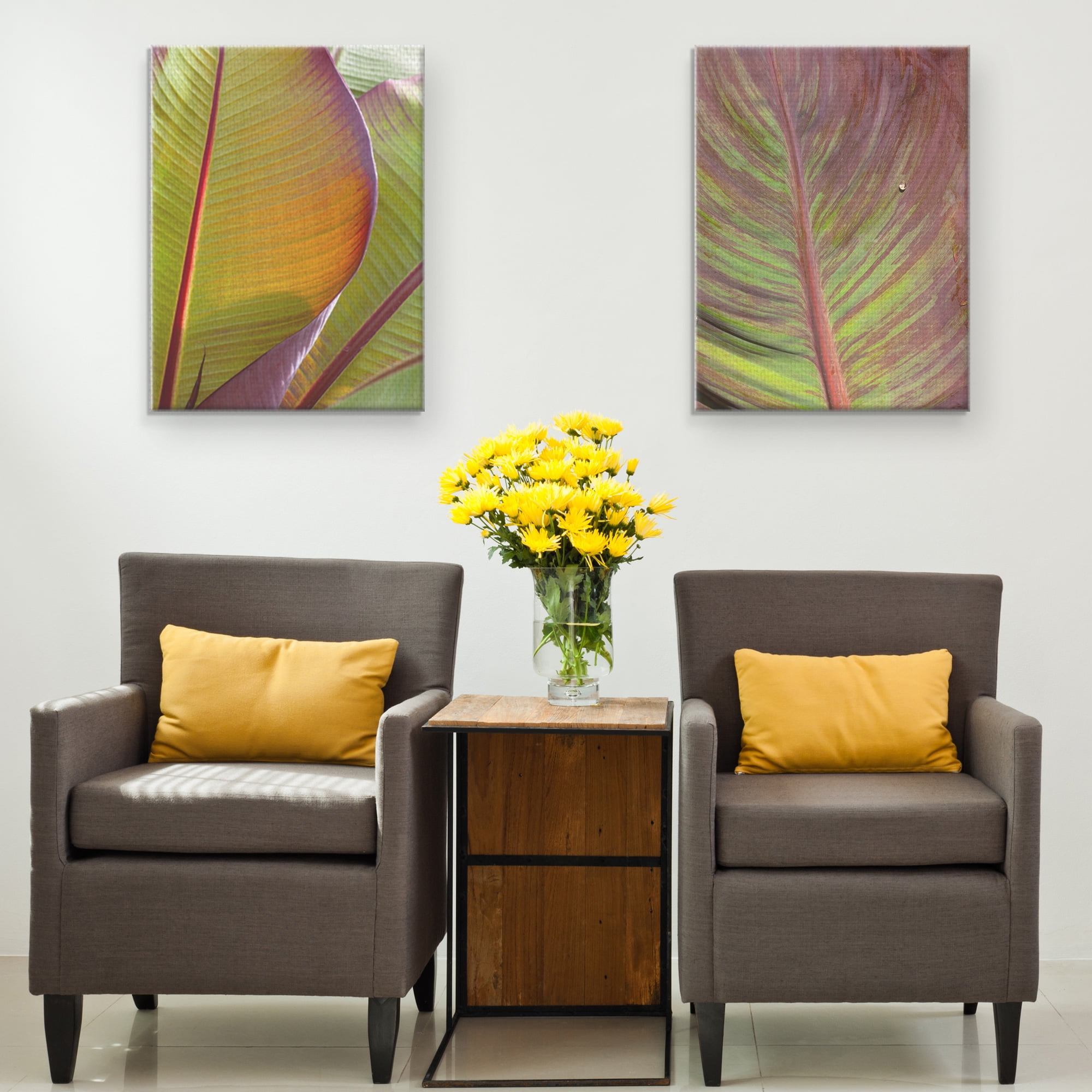 Masterpiece Art Gallery Fall Leaf Study II, IV by Robin Constable Hanson Floral Canvas Photo Art Print Set of 2 (18" x 24")
