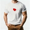 thumbnail image 1 of Tops para hombre, blusas y camisas de manga corta con cuello redondo para hombre, camiseta deportiva informal con estampado de corazones a la moda para hombre, blusa de poliéster de manga corta con cu, 1 of 5