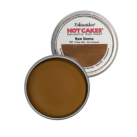 UPC: 0813043011458 | Enkaustikos Hot Cake Encaustic Wax Paint  1.5 oz. Tin  Raw Sienna