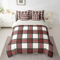 thumbnail image 2 of Homewish Geometric Stripes 7pcs Bedding Comforter Set For Kids Teens Adults,Abstract Plaid Queen Bedding Sets Super Cozy,Vintage Aesthetic Queen Sheet Sets,Breathable Home Decor,Reversible, 2 of 8