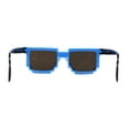 thumbnail image 3 of Boys Kid Size 8-bit Pixel Horn Rim Gamer Plastic Sunglasses Blue Blue Mirror, 3 of 4