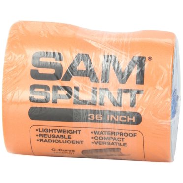 SAM Splint 36" Emergency First Aid Splint - Rolled, Orange/Blue, Water Resistant