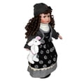 thumbnail image 2 of Muñeca de cerámica para niña, muñeca de de 40 cm de altura, adorno realista, juguete, figura de regalo para modelo de casa de muñecas., 2 of 8