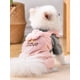thumbnail image 3 of 1pc Pet Dog Winter Jumpsuit Love/flower Printed Two Pieces Overall With Suspenders, Warmer Cat Outfit, 3 of 4
