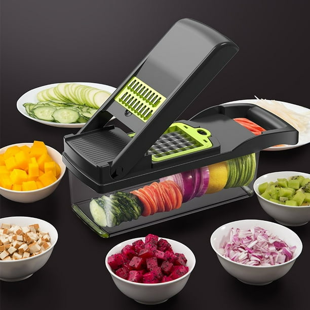 Cortador de Verduras 16 en 1 con Contenedor, Incluye Cepillo Limpio y Protector de Manos, Cortador de para Cocina, Ideal para Frutas, Verduras y Ensaladas (B) Shuxiu Wang 9024719183657