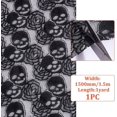 thumbnail image 2 of 1 Yard Rose Skull Lace Fabric 150cm/59.06 Inch Width Black Gothic Mesh Lace Fabric Cloth Net Fabric Non-Stretch Sheer Lace Fabric Clothing Accessories for Halloween Tablecloth DIY, 2 of 7