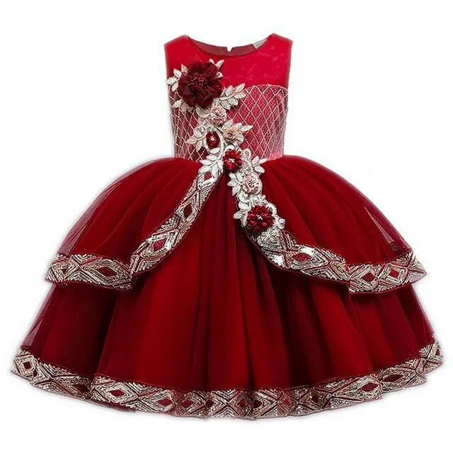 Robe de Demoiselle d'Honneur Princesse Été Enfants Mariage Anniversaire Robe de Fête Robes pour Filles Robe de Bal Vêtements Fillette