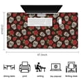 thumbnail image 5 of Long Mouse Pads for Desk,Brown Skull Rose Pattern Desk Mats on Top Of Desks, Desk Mouse Pad Extra Large with 3mm Non-Slip Base and Stitched Edge for Gaming,Office,Work,Home 47.3"x23.6", 5 of 6