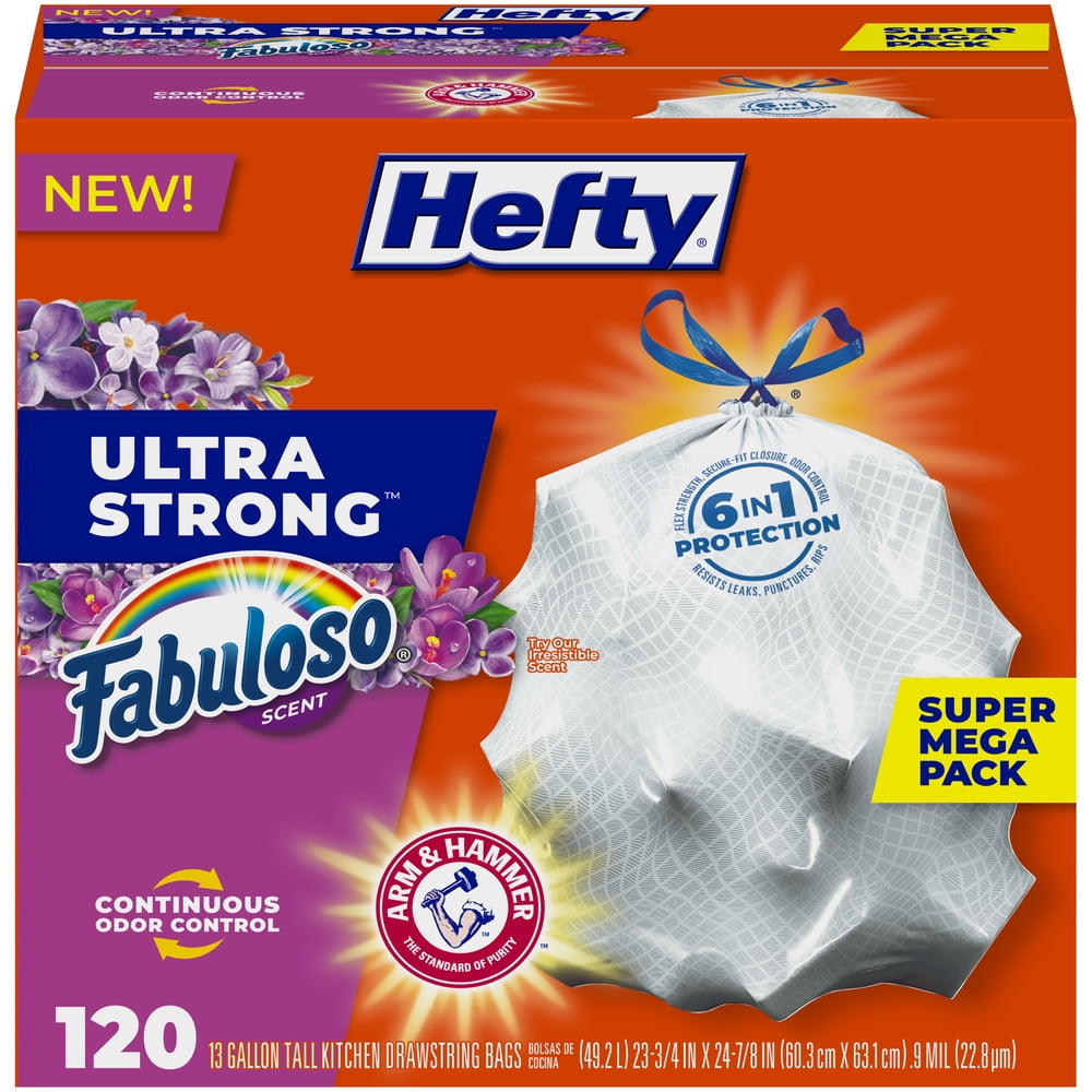 Hefty® Ultra Strong™ Tall Kitchen Trash Bags, 13 Gallon, 120 Bags