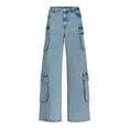 thumbnail image 5 of Madden NYC Women’s Wide Leg Cargo Jeans with Rhinestone Accents, 32” Inseam, Sizes XXS-XXL, 5 of 5