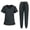 Gray, variant on Resivox Gray Scrubs Sets for Women Plus Size Nursing Top Petite V Neck Yoga Scrub Pants and Tops Medical Uniforms Scrub Joggers Scrubs for Tall Women Gray XL