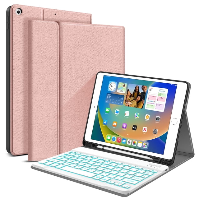 Funda con teclado JUQITECH para iPad de 9ª, 8ª y 7ª generación 10.2