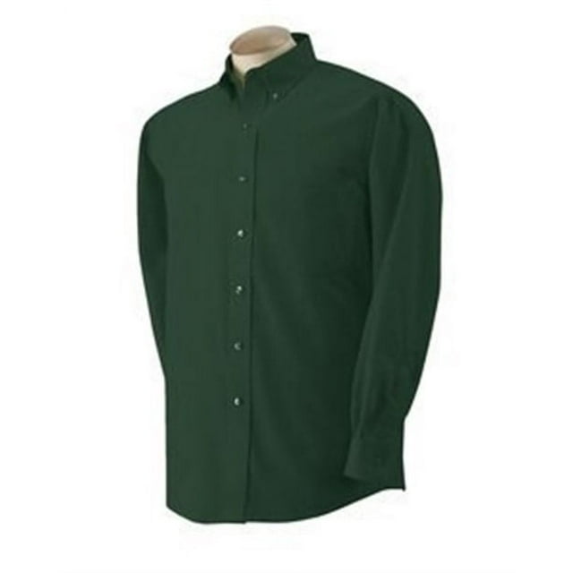 Van Heusen Men's Regular Fit Oxford Button Down Collar Dress Shirt, dark green, XX-Large. This men's dress shirt features a button-down front, long sleeves, and a classic collar design, ideal for formal or business casual wear.