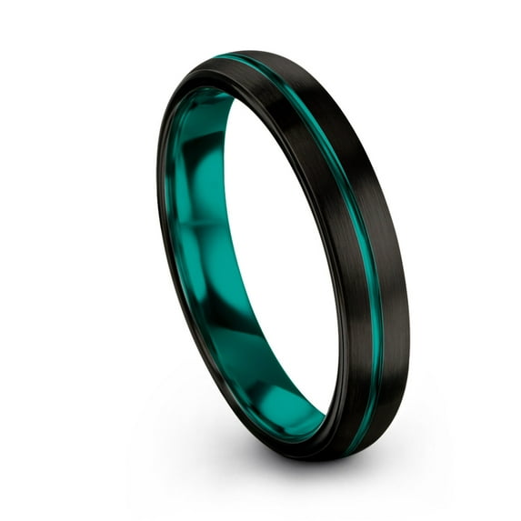 Lady Black Wedding Bands 4mm Exclusive Tungsten Rings Black