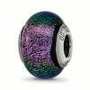 Sterling Silver Reflections Purple & Green Glass Bead