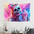 thumbnail image 2 of Easygdp Neon Skull With Milkshake Tapestry Wall Hanging, Wall Tapestries for Bedroom Aesthetic Living Room Office Decor 60x40in, 2 of 8