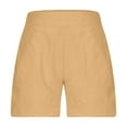 thumbnail image 5 of Yutk Womens Casual High Waist Pencil Pants Fashion Women's Summer Casual Solid Color Shorts with Pocket Yellow L, 5 of 5