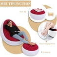 thumbnail image 6 of KAERMU Inflatable Collection Outdoor Flocking Waterproof Recliner with Footstool and Air Pump, Red, 6 of 7