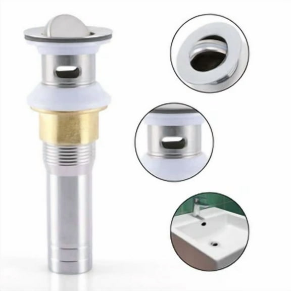 Bathroom Faucet Drain Stopper, Stainless Steel Vessel Sink Drain With Overflow