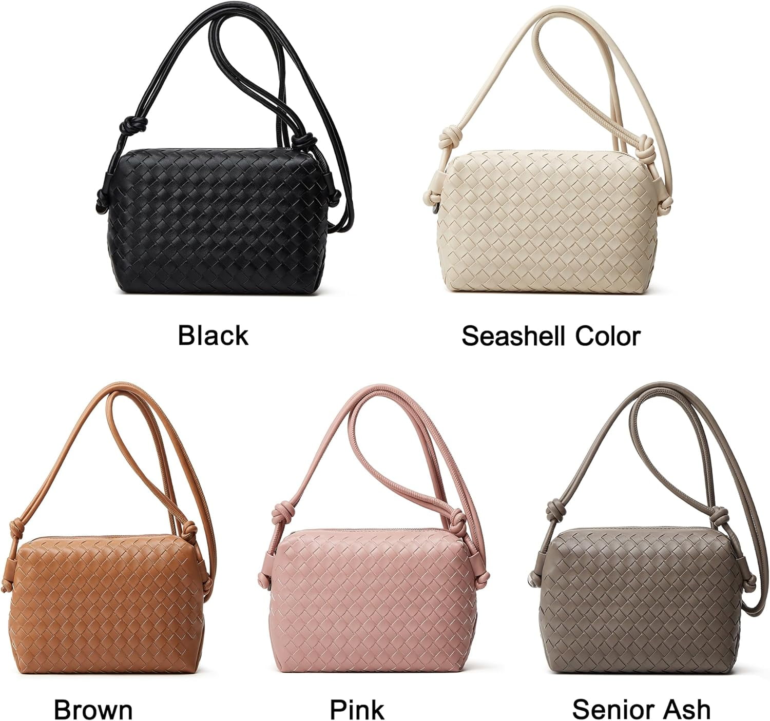 Woven Crossbody Bags for Women: Vegan Leather Handbag - Handwoven Small Purse - Trendy Shoulder Bag
