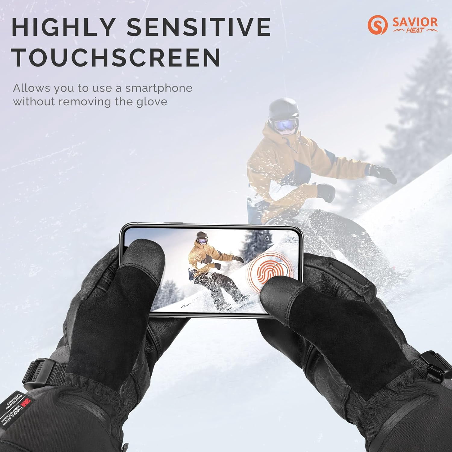 3.0 Upgraded Heated Mittens for Women,7.4V 3000mAh Battery Ski Gloves,Fast Charging&Bluetooth-Controlled Electric Waterproof Touchscreen Winter Gloves Ideal for Skiing Snowboarding,Camping