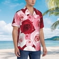thumbnail image 6 of Uemuo Rose Printed Regular Fit Short Sleeve Casual Hawaiian Shirt for Men,Aloha shirt,Tropical shirt,Floral print shirt,Vacation Beach shirt-, 6 of 9