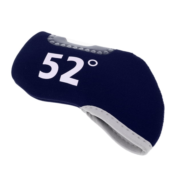 Fundas para cabezas de golf, protector de cabeza de putter de hierro para palos de golf con ventana transparente 52 grados azul marino