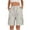 Gray, variant on BXINGOHAI Bermuda Shorts for Women Summer Cargo Shorts with Pockets Outdoor Drawstring Knee Length Hiking Short Beige L