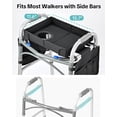 thumbnail image 2 of Walker Tray for Folding Walker – Foldable Tray for Walkers with Side Pockets & Cup Holder, Spill-Proof, Easy Install with Straps, Fits Rolling Walkers with Side Bars, for Meals & Drinks, 2 of 8