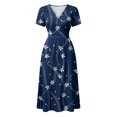 thumbnail image 5 of Summer Dresses for Women Casual Short Sleeve Wrap V Neck Sundress A-Line Beach Vacation Dresses 2026, 5 of 7
