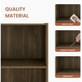 thumbnail image 4 of 4-Tier Engineered Wood Bookshelf, Space Saving Bookshelf with 3 Shelves, 9 Inch Deep Bookcase with Storage, Book Shelves for Bedroom, Living Room, Office, Dark Brown, 4 of 7