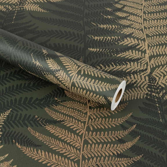 Abyssaly Leaves Peel and Stick Wallpaper, 17.3" x 118.1" Green Self-Adhesive Removable Contact Paper, Vinyl for Home Decor