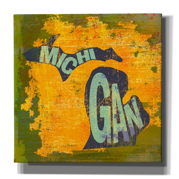 Epic Graffiti 'Michigan' by Art Licensing Studio Canvas Wall Art, 12" x 12"