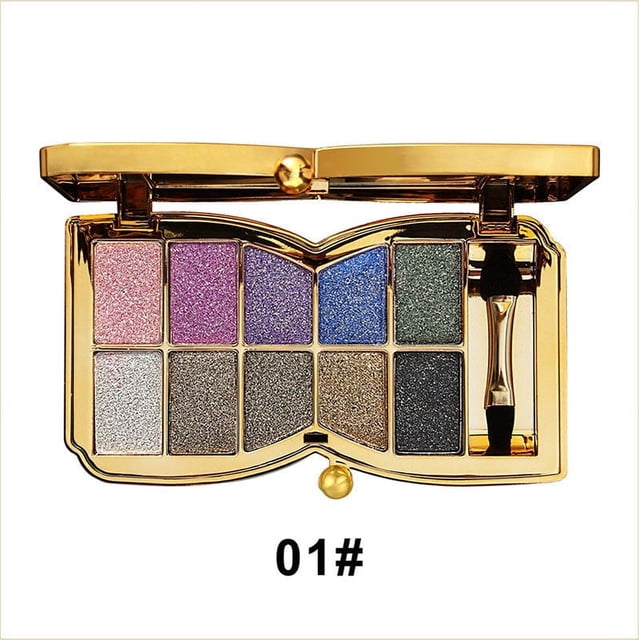 Xihbxyly Paleta de Sombras de Ojos con Purpurina, 10 Colores Brillantes, Sombras de Larga Duración y Alta Pigmentación, Perfecta para Maquillaje Informal, para Fiestas, Bodas, Regalo para Mujeres, In