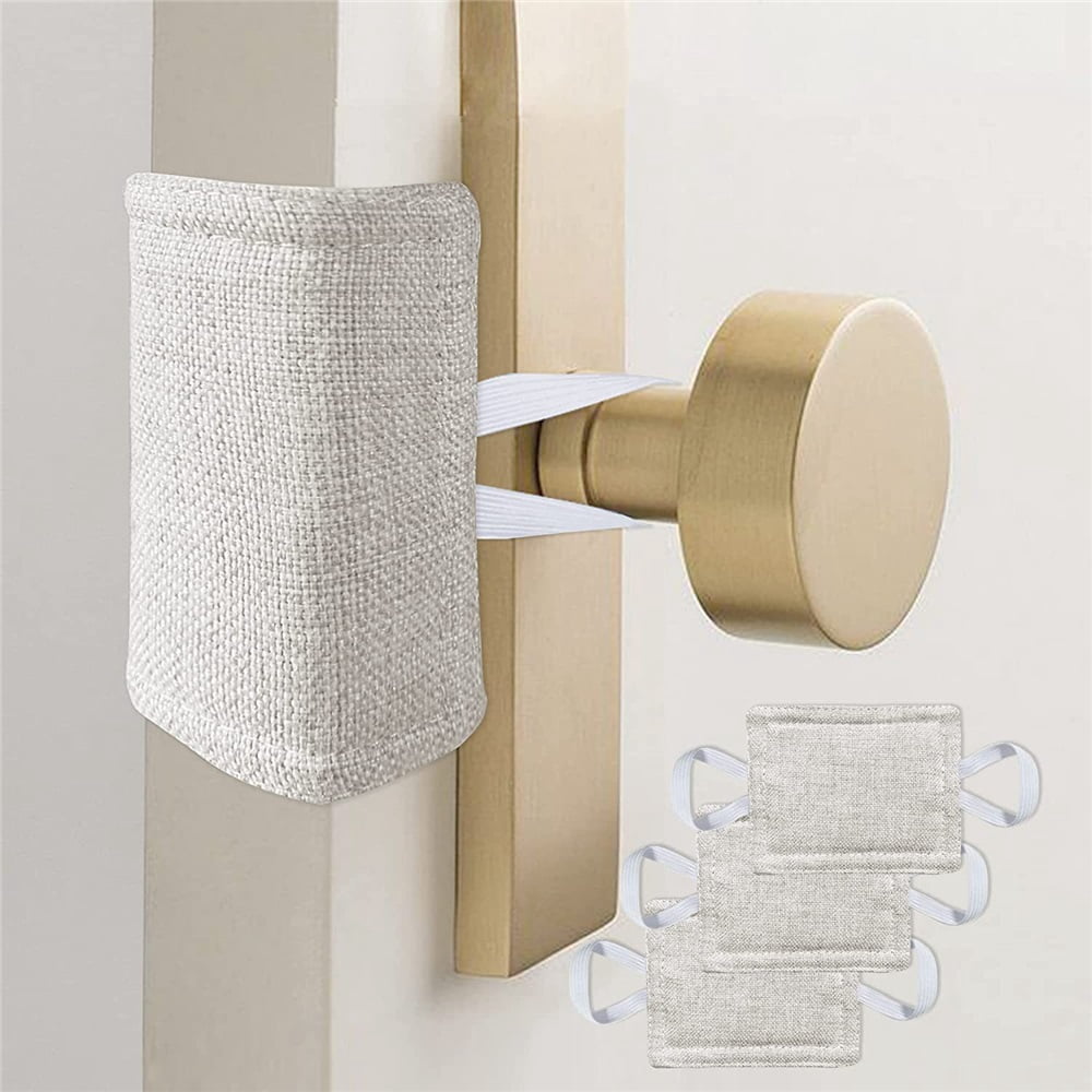 6 Pack Door Silencer Quiet Door Closer Cushion, Padded Door Latch Cover for Nursery, Baby, Light Sleepers Noise Reduced Prevent from Locking for Toddler Safety - 4 x 3 inch