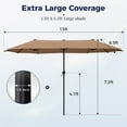 thumbnail image 6 of Alpha Joy 13x6.5ft Double-Sided Extra Large Outdoor Patio Market Rectangle Umbrella with Crank Handle, Tawny, 6 of 6