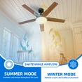 thumbnail image 6 of Dextrus 52" Ceiling Fan with Light and Remote Control, Modern Ceiling Fan with 6-Speed Quiet  DC Motor 5 Fan Blades - Black & Walnut, 6 of 12