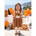 thumbnail image 6 of RUINIXCW Toddler Baby Girl Boy Halloween Thanksgiving Outfit Fall Winter Clothes Pumpkin Maple Leaf Long Sleeve Mock Neck Tops Corduroy Overall Dress, 6 of 10