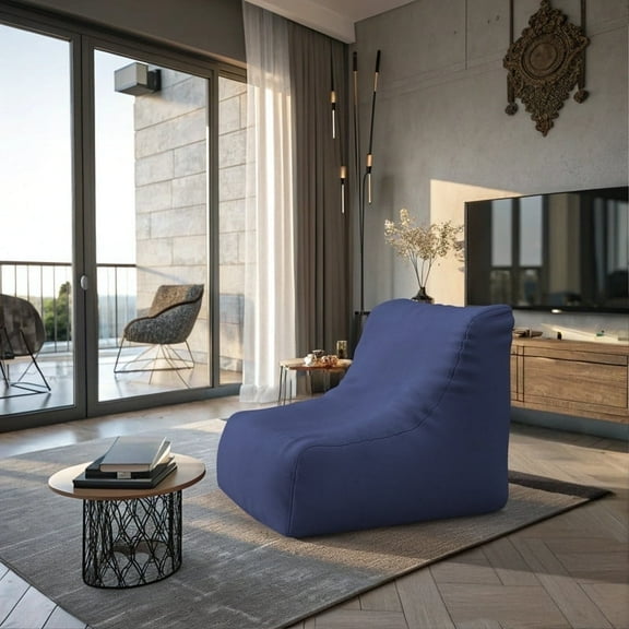 Covers & all All-Weather Bean Bag Chair in CoverRite Fabric, Built for Sun, Splash, and Everyday Outdoor Comfort - Navy Blue (M, 33 L × 26 W × 35 H inch)(Beans not included)