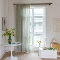 thumbnail image 4 of NixiYa Boho Curtains Linen Farmhouse Curtains Semi Sheer Curtains 52" W x 84" L Green, 4 of 9