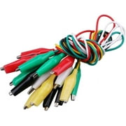 Haobase 10pcs Double End Alligator Clips,Connector Test Lead Set with Crocodile Clamps Jumper Wire(Length: 50cm/19.7")