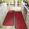 thumbnail image 4 of Kitchen Rugs Sets Of 2,Red and Black Checkerboard Pattern Anti Fatigue Kitchen Mat Rugs Non Slip Washable,Decorative Kitchen Floor Mats for Kitchen,Sink,Laundry,17"x47"+17"x47", 4 of 5