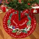 thumbnail image 3 of Falda para árbol de Navidad roja grande, cubierta para pie de árbol de Navidad, cabaña para árbol de Navidad con copos de nieve de Papá Noel, alfombra, base, suministros de decoración, 3 of 5