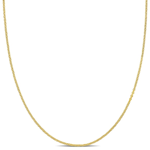 Everly Women's 1mm 14k Yellow Gold Round Cable Chain Necklace