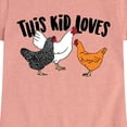thumbnail image 3 of Instant Message - This Kid Loves Chickens - Toddler & Youth Girls Short Sleeve Graphic T-Shirt, 3 of 6